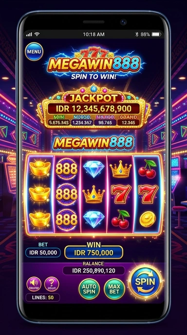 Cuplikan layar antarmuka pengguna megawin888 yang intuitif.